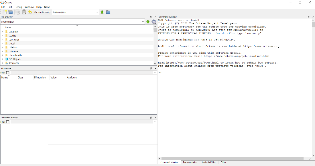 Interface-of-GNU-Octave.