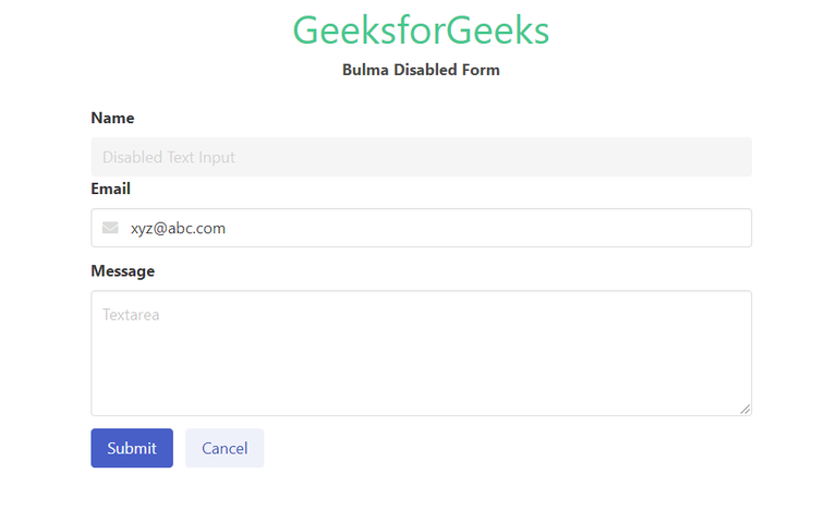 Bulma Disabled form - GeeksforGeeks