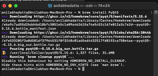 Installing-pyqt5-using-brew