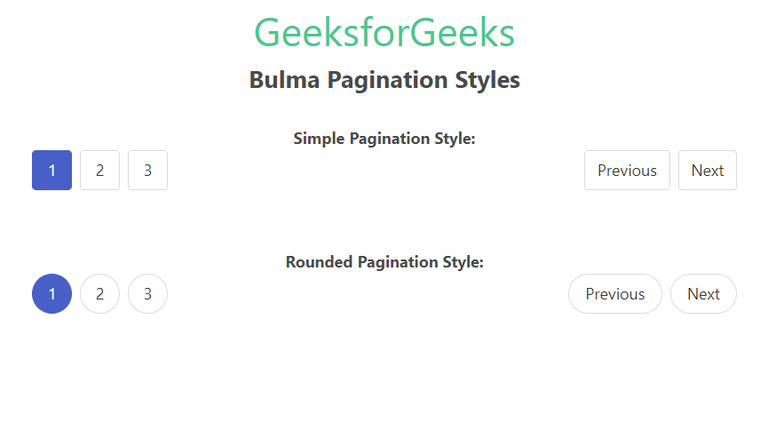 Bulma Pagination Styles - GeeksforGeeks