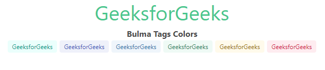 Bulma Tags Colors