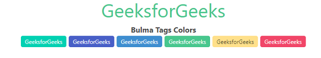 Bulma Tags Colors