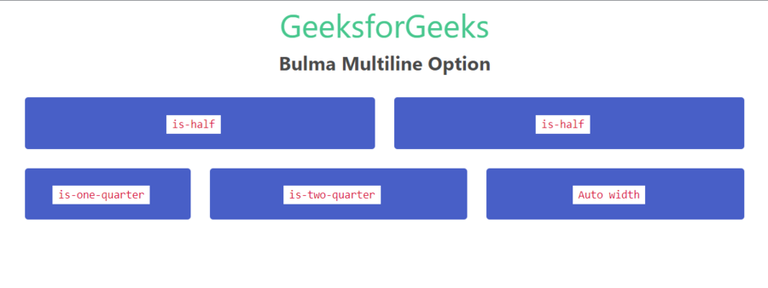 Bulma Multiline Option - GeeksforGeeks