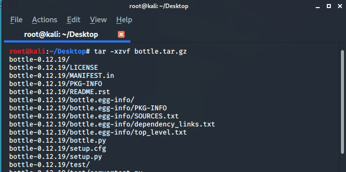 Extracting-the-bottle.tar.gz file