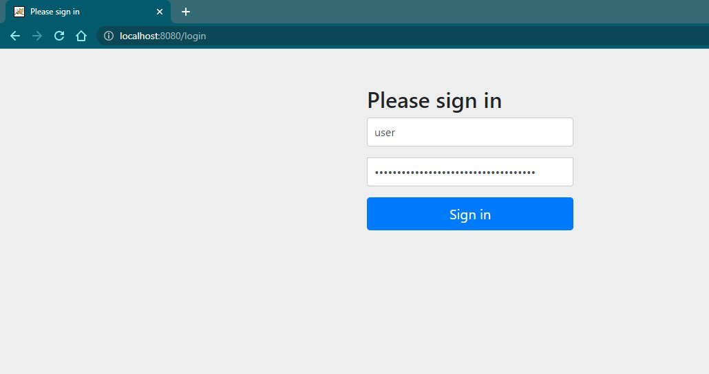 Default login page