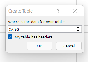 Defining-data-for-table