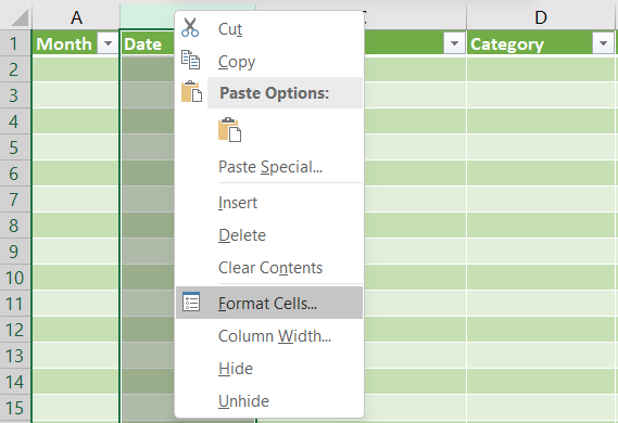 Formatting-data-options