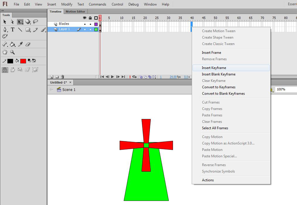 Insert-keyframe-in 40frame