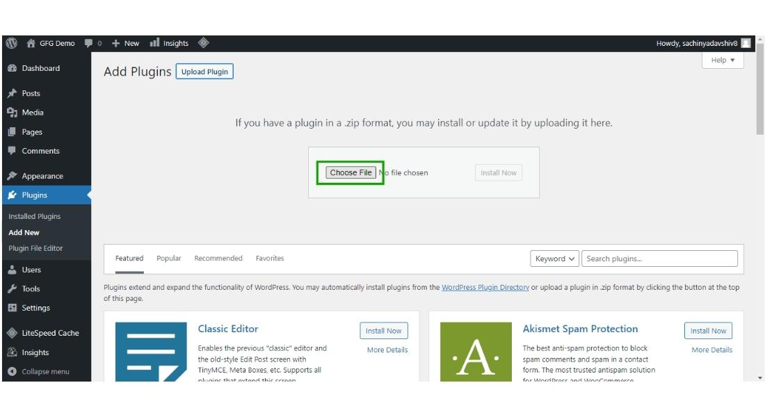 WordPress Plugin Setting