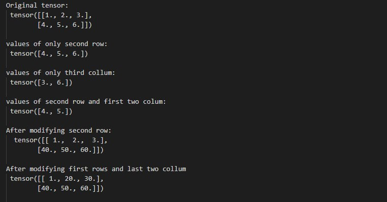 How to access and modify the values of a Tensor in PyTorch