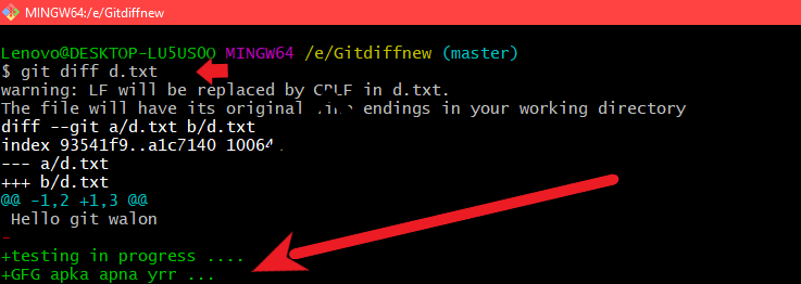 Git diff - GeeksforGeeks