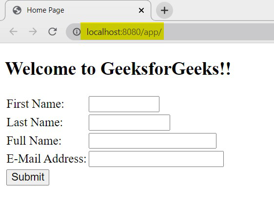 Spring MVC Form Text Field GeeksforGeeks