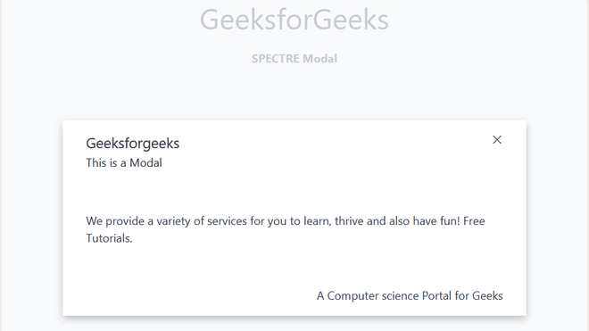 Spectre Modals - GeeksforGeeks