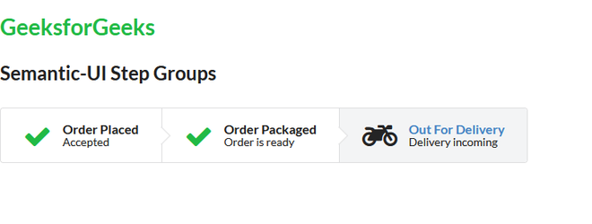 Semantic-UI Step Groups - GeeksforGeeks