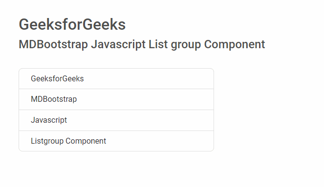 Javascript MDBootstrap List Group Component