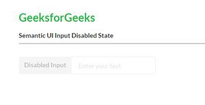 Semantic-UI Input Disabled State