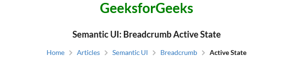 Semantic-UI Breadcrumb Active State