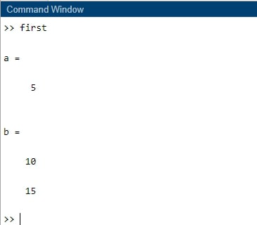 Command Window in MATLAB