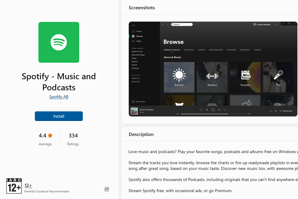 spotify windows download