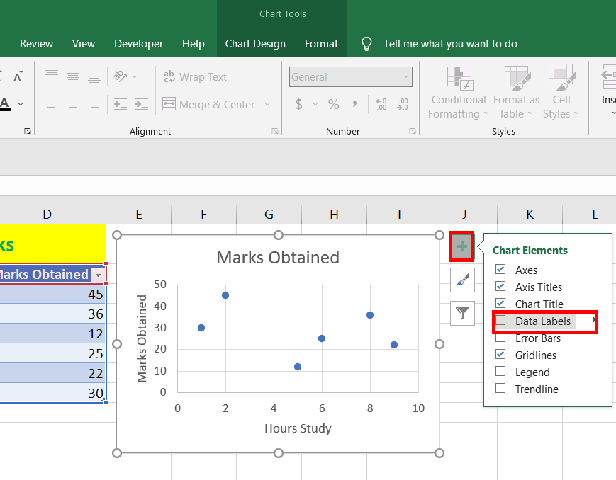 Check-the-box-data-labels