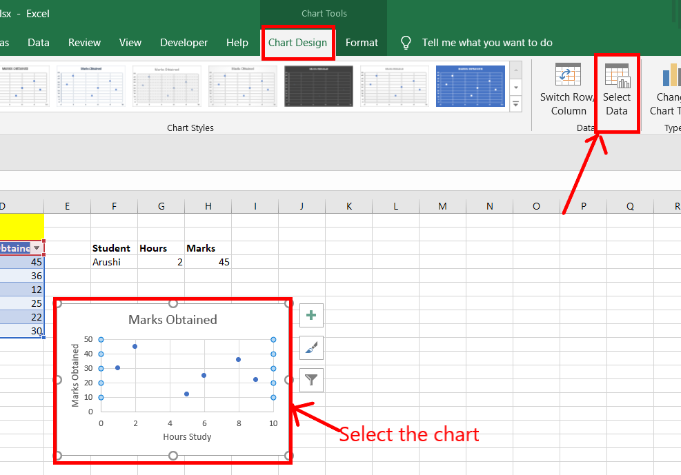 How To Highlight A Data Point In Excel Line Graph