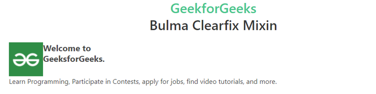 Bulma Clearfix - GeeksforGeeks