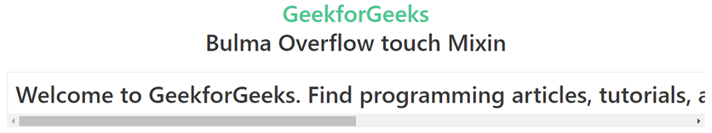Bulma Overflow Touch - GeeksforGeeks