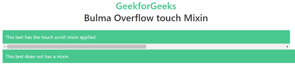 Bulma Overflow Touch - GeeksforGeeks