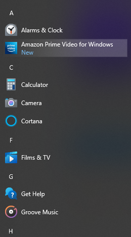 Amazon-prime-video-listed-in-all-programs-in-start-menu