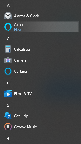 Alexa-listed-in-all-programs-in-start-menu