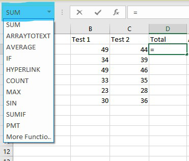 Using array constants in Excel