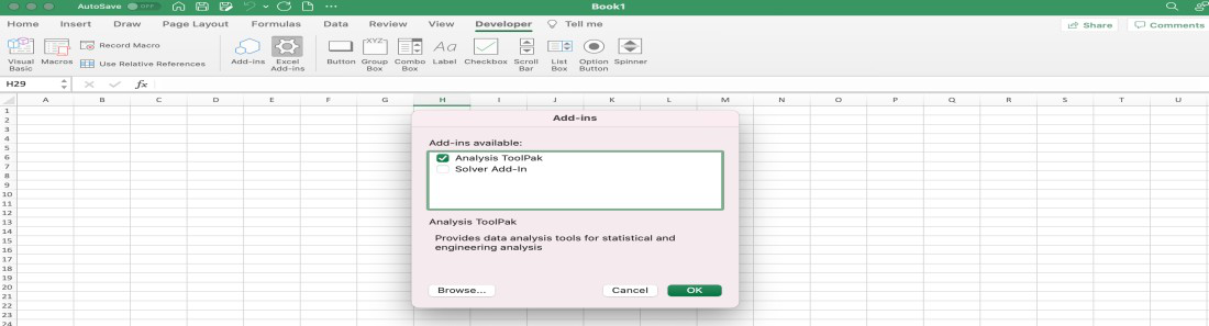 how to install data analysis tool in excel