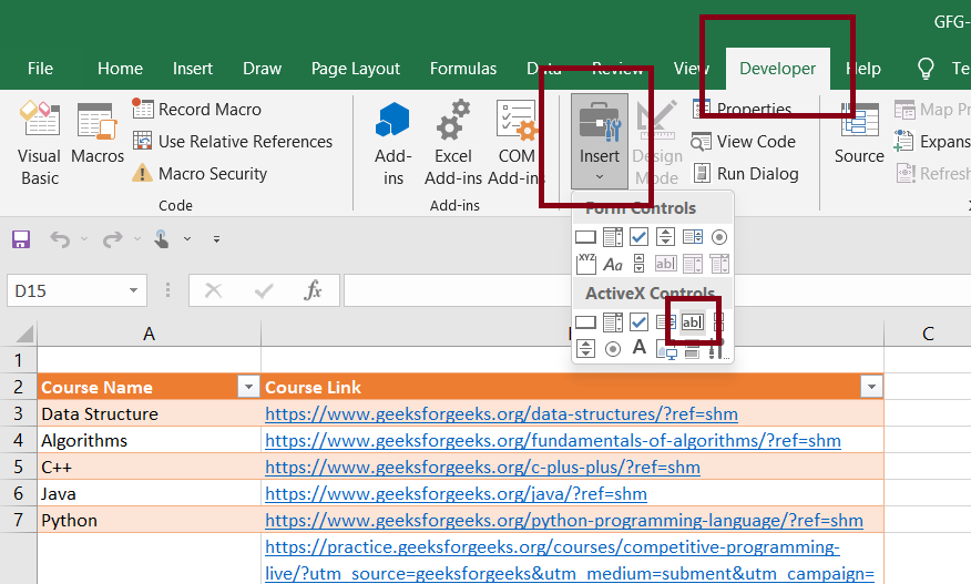 Word Insert Search Box