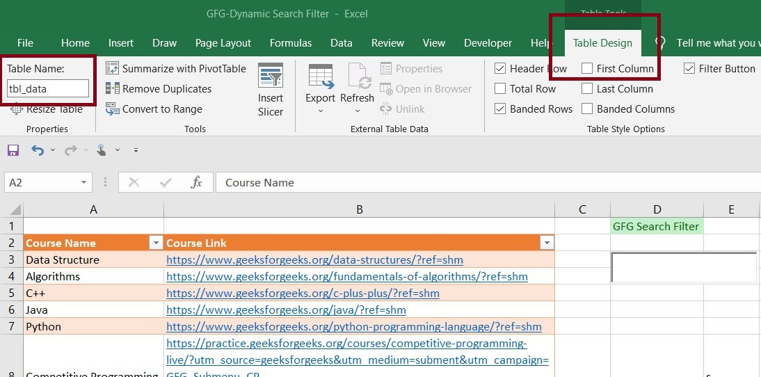 dynamic-excel-filter-search-box-geeksforgeeks