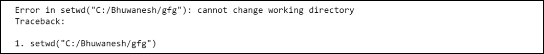 How To Fix In R: Cannot Change Working Directory - Geeksforgeeks