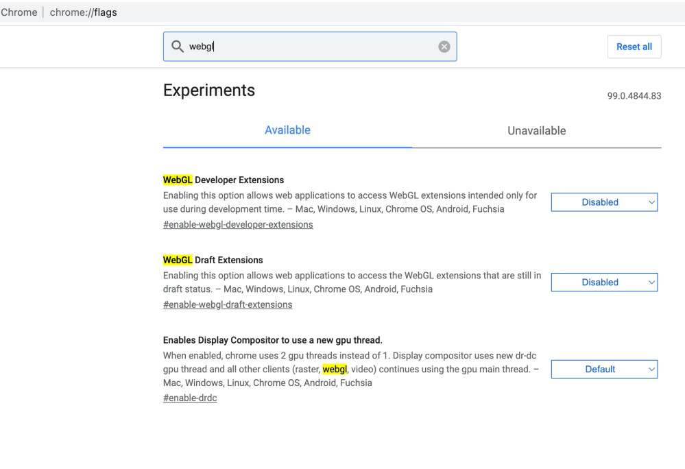 enable webgl in chrome windows 10