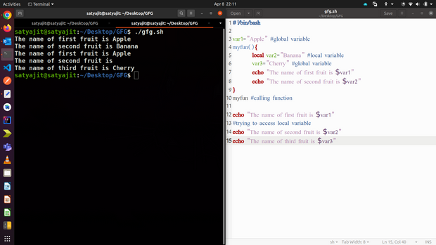 Output of Variable Scope