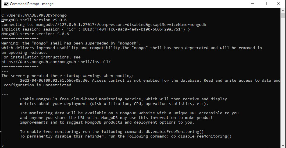 Verify-the-mongoDB-installation