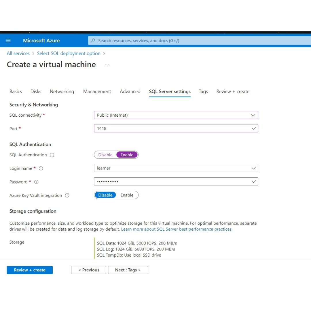 Click-on-SQL-server-settings