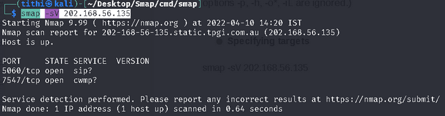 Scanning Target IP