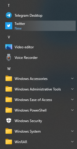 Twitter-app-in-the-start-menu