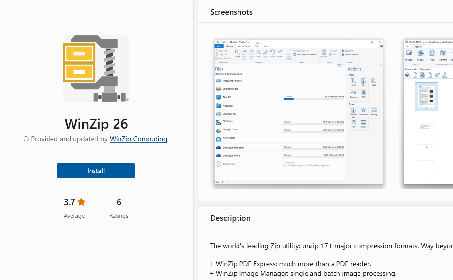 download and install winzip 19