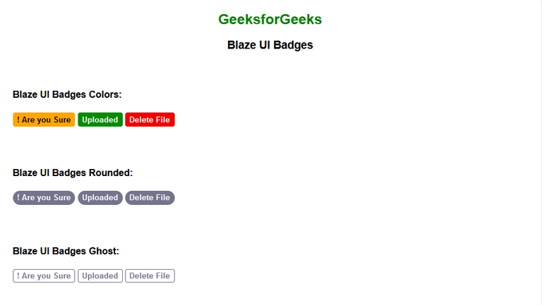 Blaze UI Badges - GeeksforGeeks