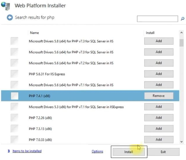 install phpmyadmin windows 10 iis