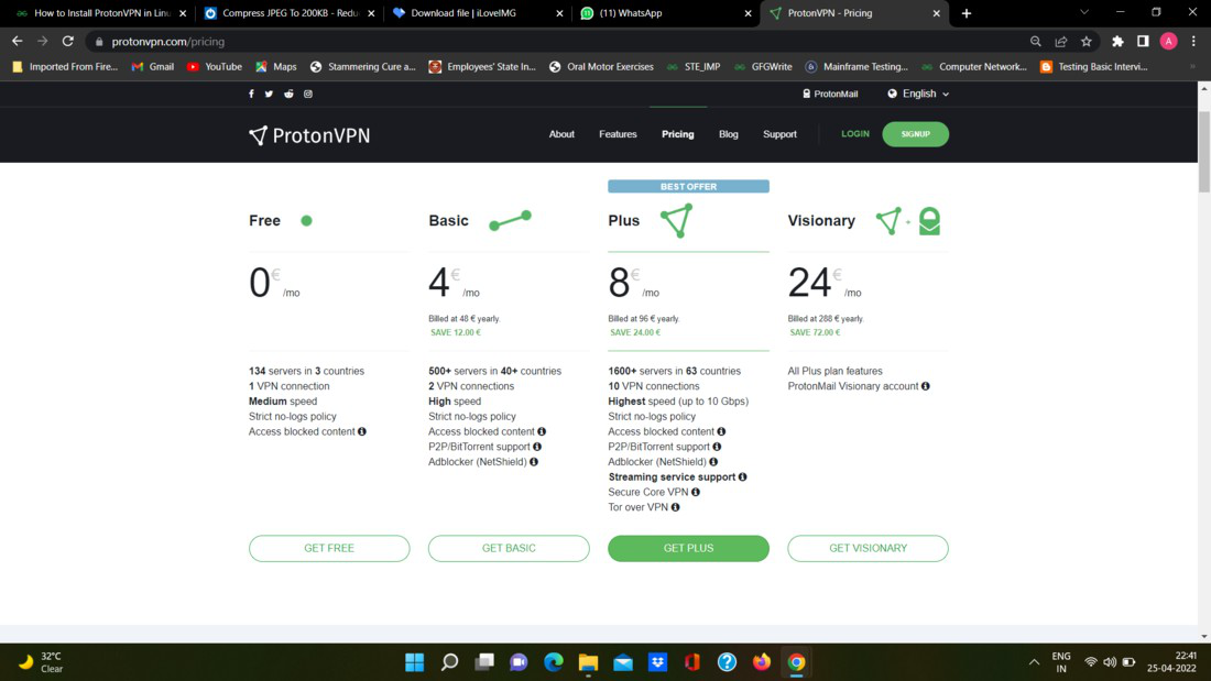 protonvpn plus account