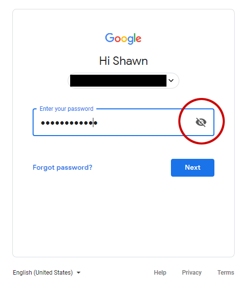 Toggle Password Field