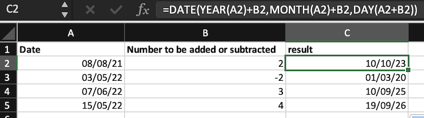 Date-month-year-modification