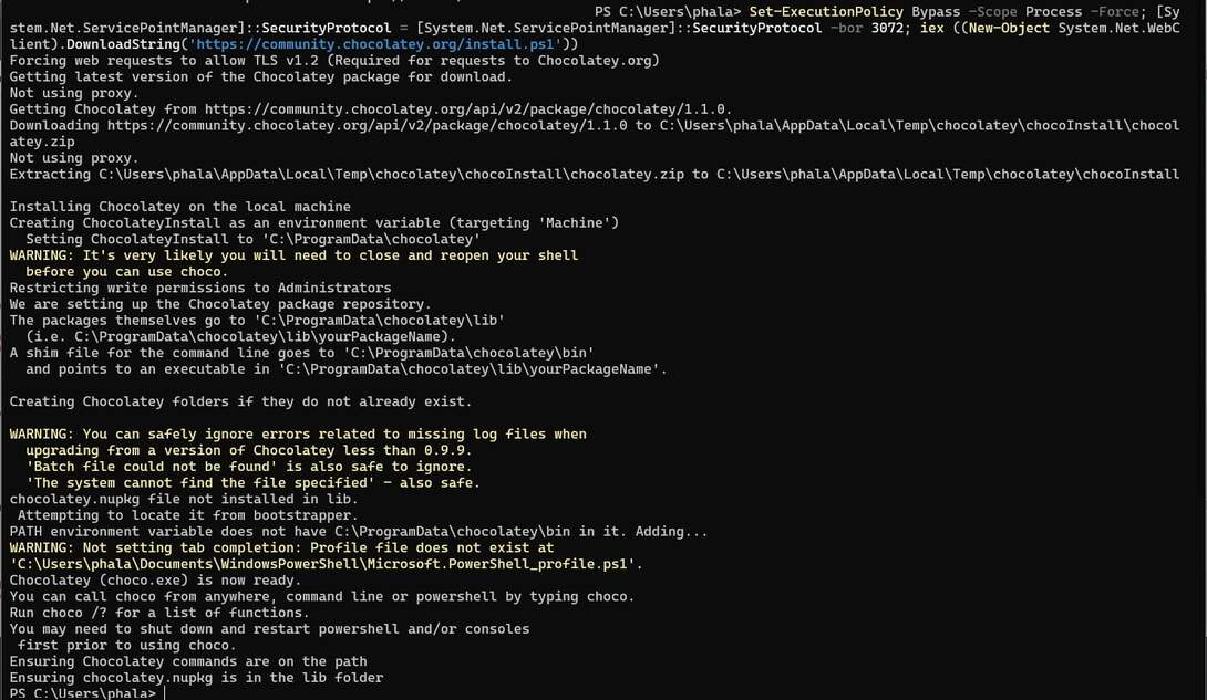 Installation-of-chocolatey