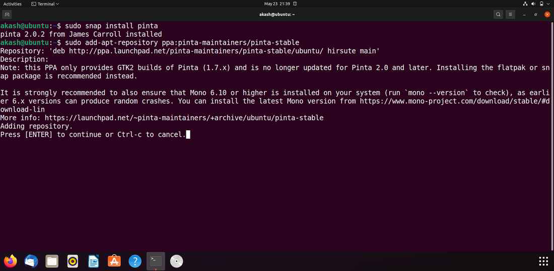 Ubuntu pinta как установить