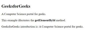 getelementbyid() method example output